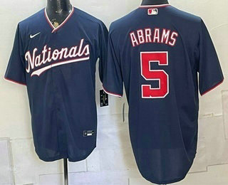 Men's Washington Nationals #5 CJ Abrams Navy Cool Base Stitched Jersey