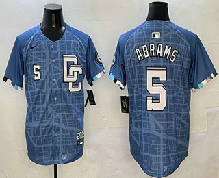 Men's Washington Nationals #5 CJ Abrams Number Blue 2025 City Connect Limited Stitched Jersey