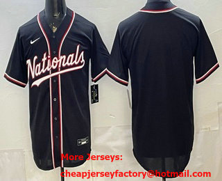 Men's Washington Nationals Blank 2026 Black Fashion Cool Base Jersey