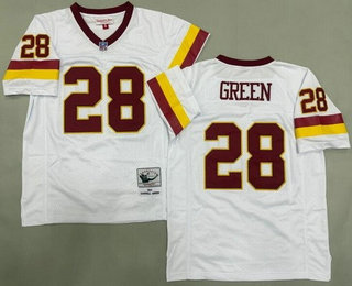 Men's Washington Redskins #28 Darrell Green White 1991 Throwback Jersey