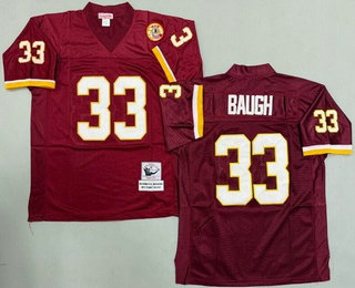 Men's Washington Redskins #33 Sammy Baugh Red Throwback Jersey
