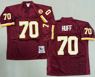 Men's Washington Redskins #70 Sam Huff Red Throwback Jersey