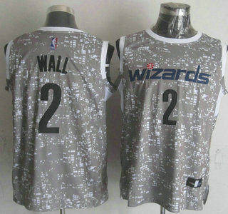 Men's Washington Wizards #2 John Wall 2015 Gray City Lights Swingman Jersey