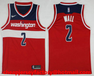 Men's Washington Wizards #2 John Wall Red 2017-2018 Nike Icon Edition Swingman Jersey