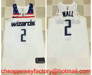 Men's Washington Wizards #2 John Wall White 2017-2018 Nike Swingman Stitched NBA Jersey