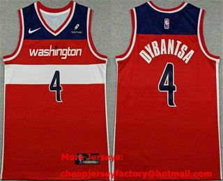 Men's Washington Wizards #4 AJ Dybantsa Red 2026 Icon Edition Stitched Jersey