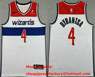 Men's Washington Wizards #4 AJ Dybantsa White 2026 Association Edition Stitched Jersey