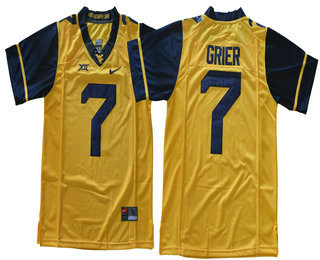 Men's West Virginia Mountaineers #7 Will Grier Yellow Limited College Football Stitched Nike NCAA Jersey