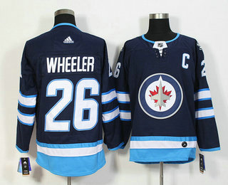 Men's Winnipeg Jets #26 Blake Wheeler Blue With C Patch 2017-2018 Hockey Stitched NHL Jersey