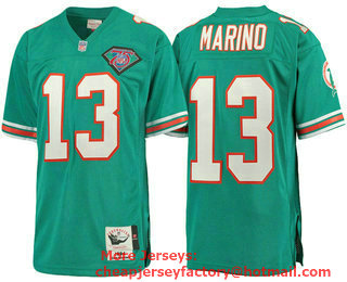 Miami Dolphins #13 Dan Marino Authentic Throwback Aqua Jersey