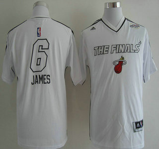 Miami Heat #6 LeBron James 2013 NBA Finals Shooter White Shirt