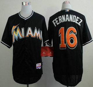 Miami Marlins #16 Jose Fernandez Black Jersey