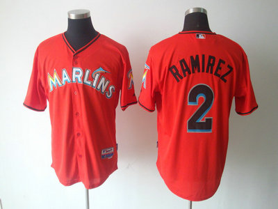 Miami Marlins 2 Hanley Ramirez red cool base jerseys
