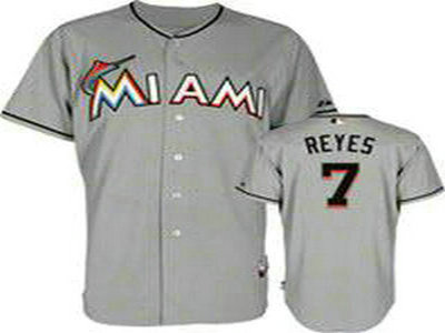 Miami Marlins 7 Jose Reyes Grey MLB Jerseys