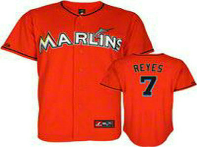Miami Marlins 7 Jose Reyes Orange MLB Jerseys