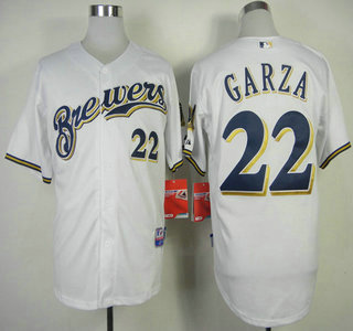 Milwaukee Brewers #22 Matt Garza White Jersey