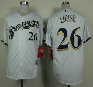 Milwaukee Brewers #26 Kyle Lohse White Jersey