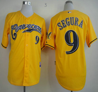 Milwaukee Brewers 9 Jean Segura Yellow 2013 Jersey
