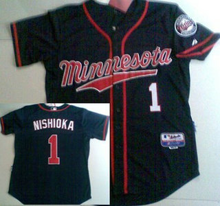 Minnesota Twins #1 Nishioka Navy Blue 2011 New Jersey