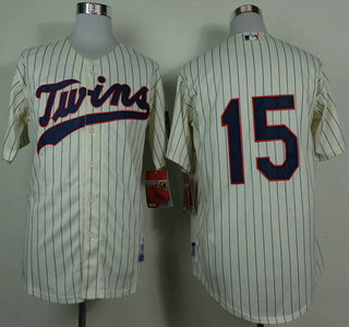 Minnesota Twins #15 Glen Perkins Cream Pinstripe Jersey