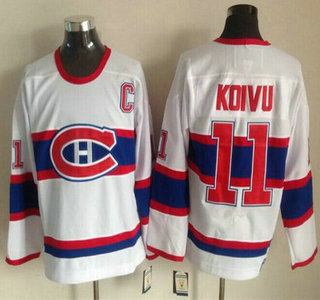 Montreal Canadiens #11 Saku Koivu White Throwback CCM Jersey