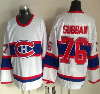 Montreal Canadiens #76 P.K. Subban White Throwback CCM Jersey