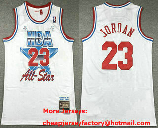 NBA 1992 All-Star #23 Michael Jordan White Hardwood Classics Soul Swingman Throwback Jersey