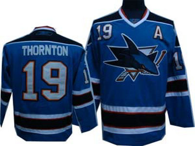 NHL JERSEYS San Jose Sharks 19 blue sharks