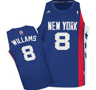 New Jersey Nets #8 Deron Williams ABA Hardwood Classic Swingman Blue Throwback Jersey
