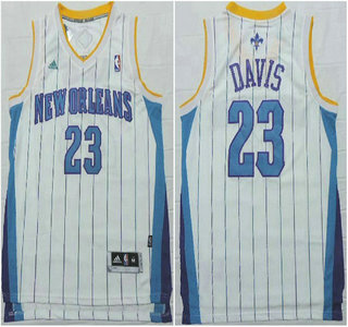 New Orleans Hornets #23 Anthony Davis White Revolution 30 Swingman Jersey