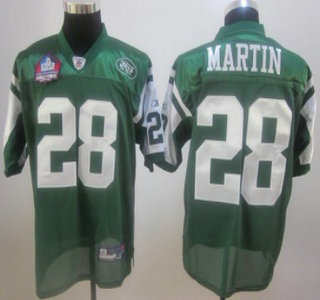 New York Jets #28 Curtis Martin 2012 Hall of Fame Green Jersey