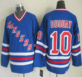 New York Rangers #10 Ron Duguay Light Blue CCM Vintage Throwback Jersey