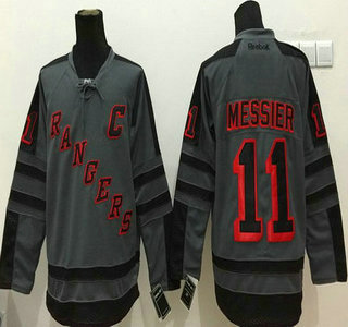 New York Rangers #11 Mark Messier Charcoal Gray Jersey