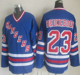 New York Rangers #23 Jeff Beukeboom Light Blue CCM Vintage Throwback Jersey