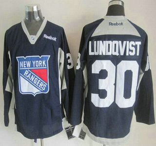 New York Rangers #30 Henrik Lundqvist 2014 Training Navy Blue Jersey