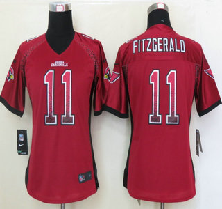 Nike Arizona Cardinals #11 Larry Fitzgerald Drift Fashion Red Elite Womens Jersey