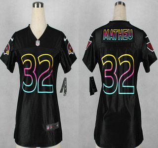 Nike Arizona Cardinals #32 Tyrann Mathieu Pro Line Black Fashion Womens Jersey