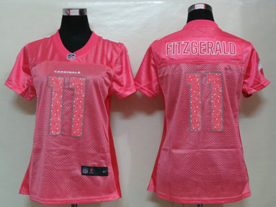 Nike Arizona Cardinals 11 Larry Fitzgerald Pink Elite Womens Jerseys