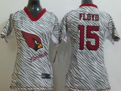 Nike Arizona Cardinals 15 Michael Floyd 2012 Womens Zebra Fashion Jersey