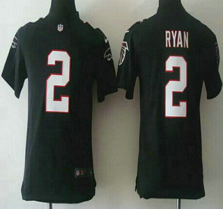 Nike Atlanta Falcons #2 Matt Ryan Black Game Kids Jersey