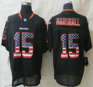 Nike Chicago Bears #15 Brandon Marshall 2014 USA Flag Fashion Black Elite Jersey