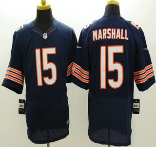 Nike Chicago Bears #15 Brandon Marshall Blue Elite Jersey