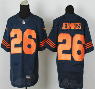 Nike Chicago Bears #26 Tim Jennings Blue With Orange Elite Jersey
