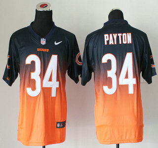Nike Chicago Bears #34 Walter Payton Drift Fashion II Blue With Orange 2013 Elite Jersey