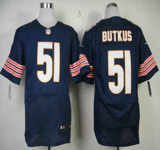 Nike Chicago Bears #51 Dick Butkus Blue Elite Jersey