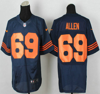 Nike Chicago Bears #69 Jared Allen Blue With Orange Elite Jersey