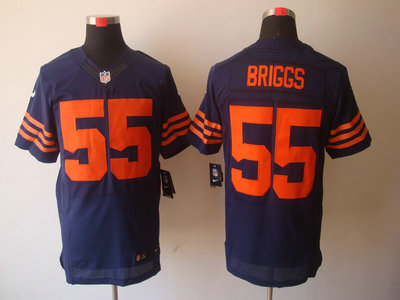 Nike Chicago Bears 55 Lance Briggs Dark Blue Yellow Number 2012 Nike NFL Elite Jerseys