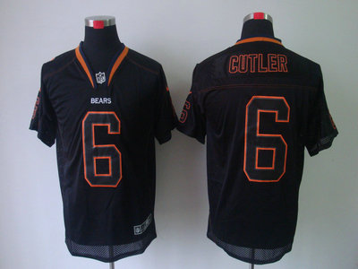 Nike Chicago Bears 6 Jay Cutler Lights Out Black Elite Jersey
