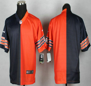 Nike Chicago Bears Blank Blue With Orange Two Tone Elite Jersey