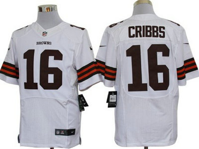 Nike Cleveland Browns 16 Joshua Cribbs White Elite Jersey